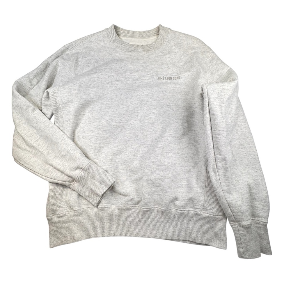 !!! SOLD !!!! Sweatshirt Men's Medium Gray Cotton Tonal Logo Crewneck Stretch